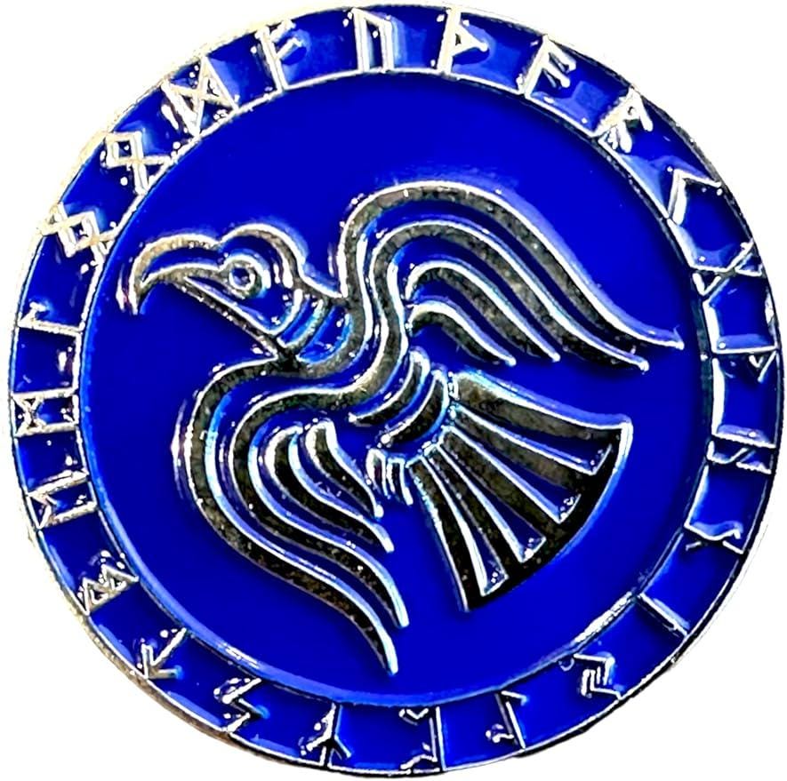 Odin's Raven Norse Rune Viking Metal Pin Badge Brooch