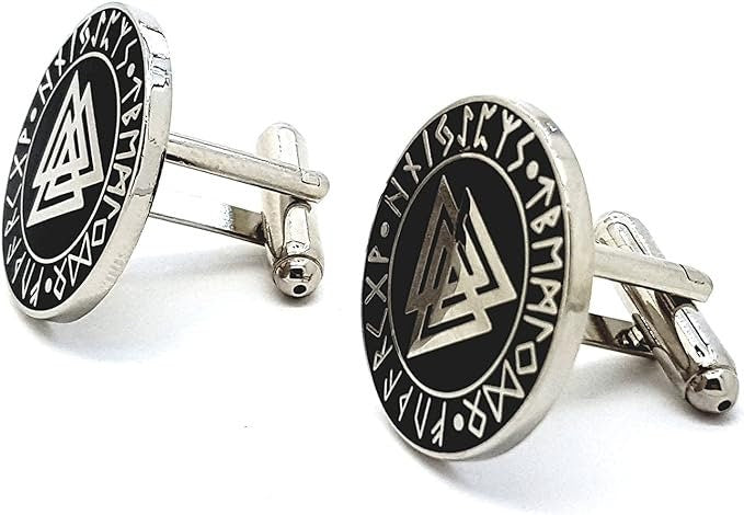 Valknut Knot Of The Slain Viking Cosplay Cufflinks in Presentation Box