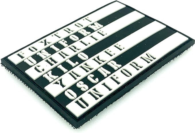 Foxtrot Uniform Charlie Kilo Yankee Oscar Uniform Tactical Airsoft Paintball PVC Morale Biker Patch