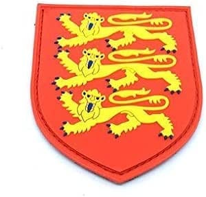 England Three Lions Royal Coat Of Arms Crest Flag Airsoft Paintball PVC Morale Patch