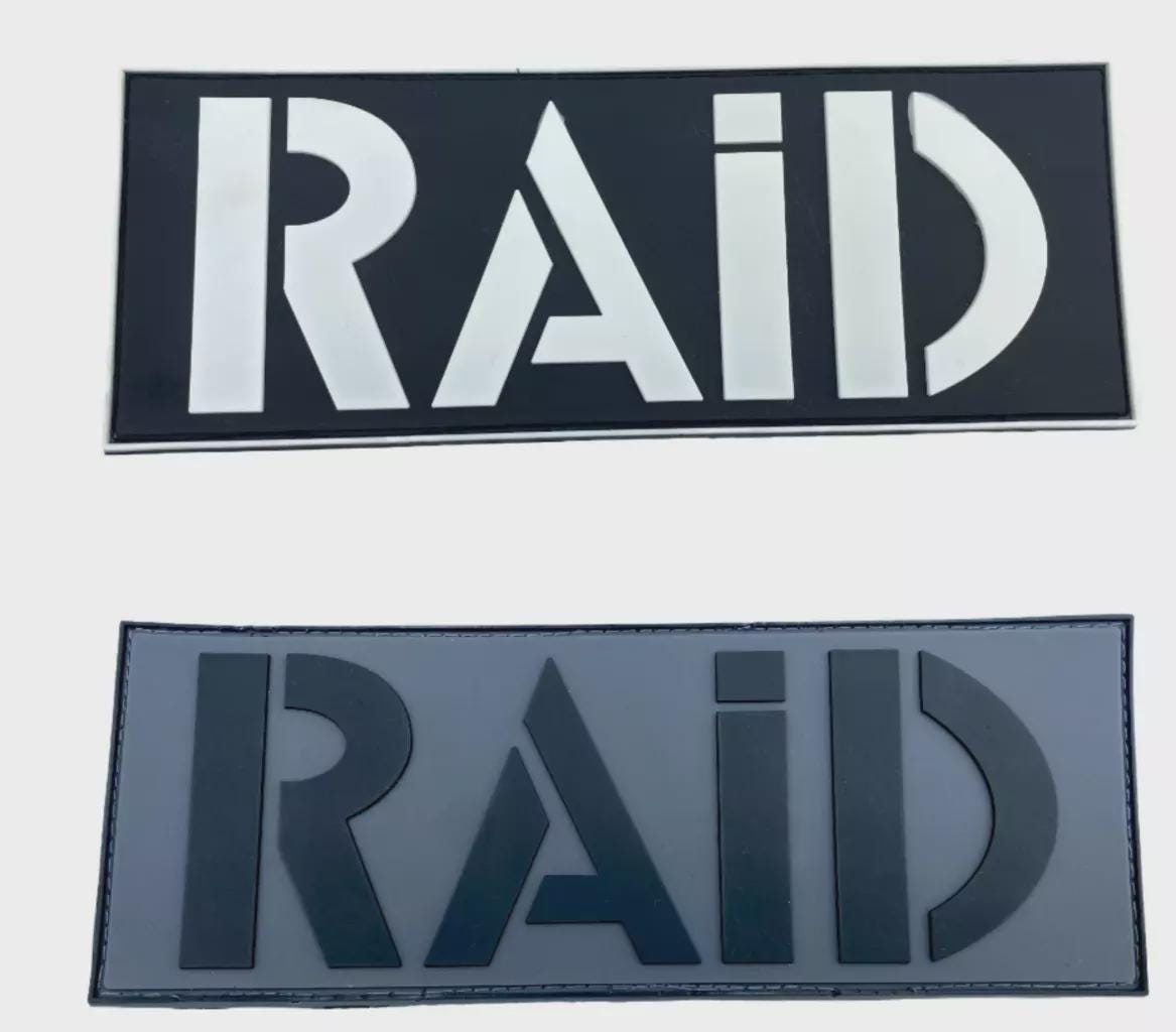 Raid French Police Large Back Molle 8' x 3' Airsoft Paintball PVC Cosplay Patch