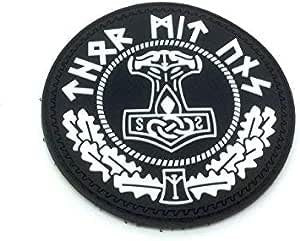 Thor's Hammer Mjolnir Norse Rune Viking PVC Airsoft Paintball Morale Patch