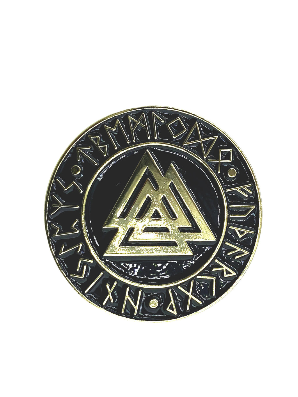 Valknut Knot Of The Slain Viking Gold Metal Pin Badge Brooch