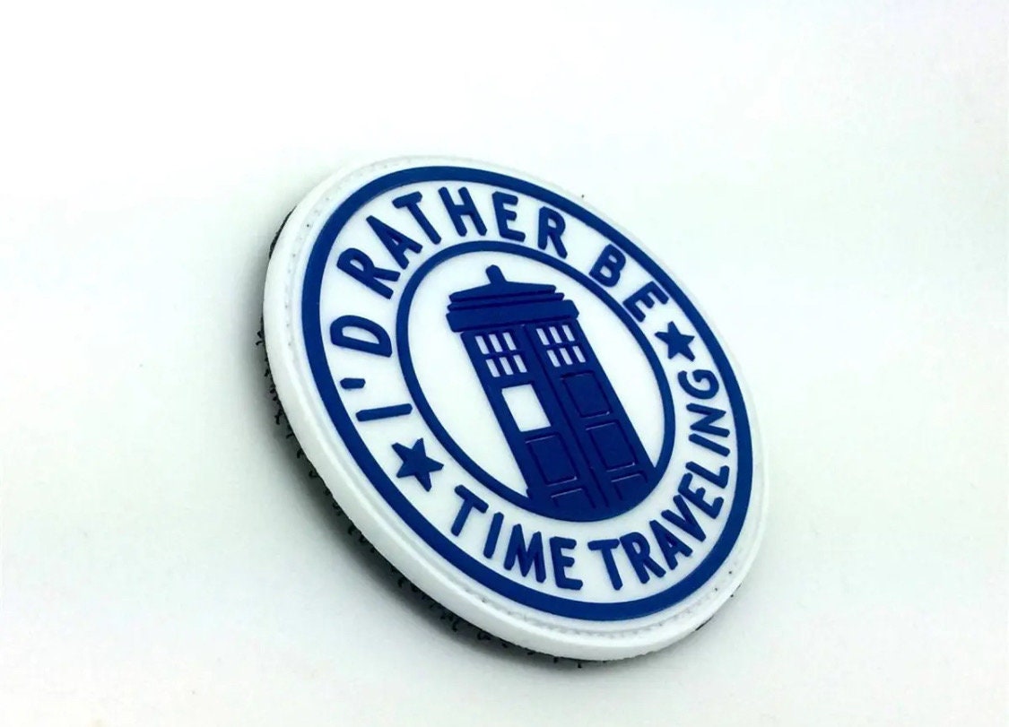 I’d Rather Be Time Traveling Dr Who Tardis Cosplay PVC Airsoft Paintball Morale Fan Patch