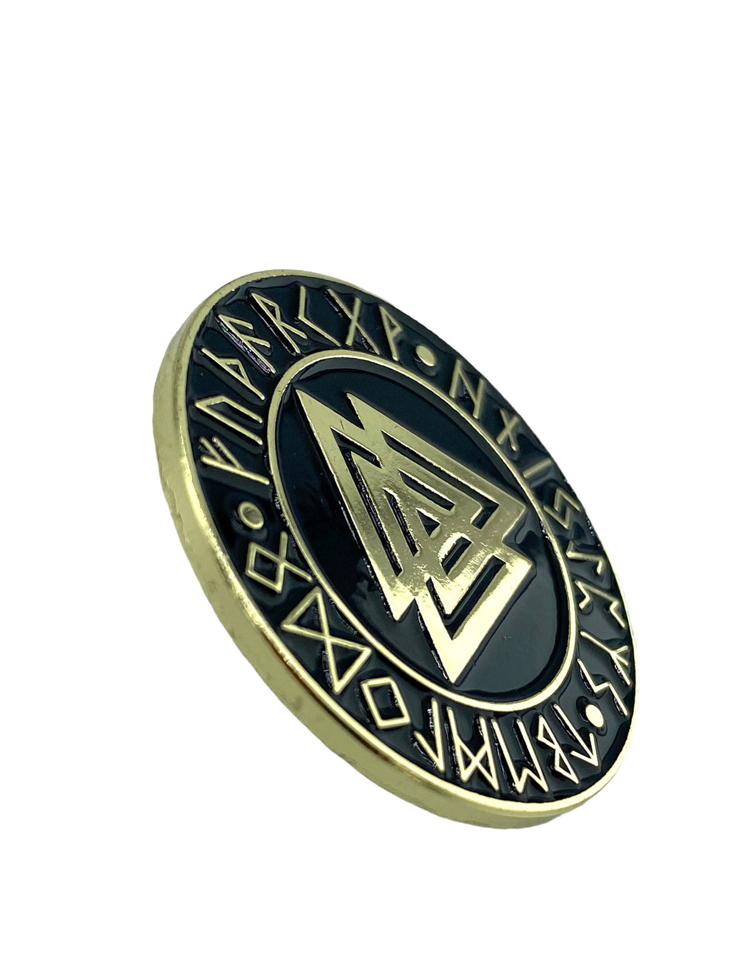 Valknut Knot Of The Slain Viking Gold Metal Pin Badge Brooch