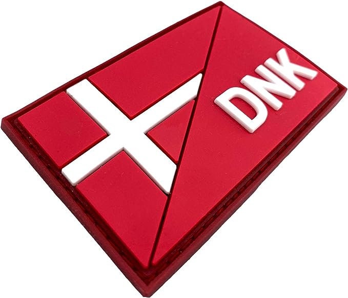Denmark Danish Diagonal DNK Flag Tactical PVC Airsoft Paintball Cosplay Team Patch