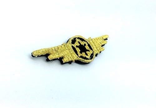 Gold Imperial Crew Tie Fighter Wings Embroidered Cosplay Airsoft Paintball Morale Patch
