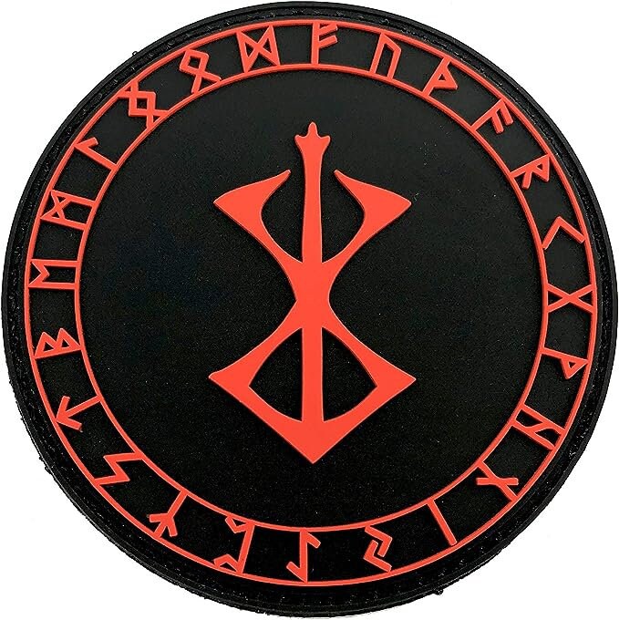 Berserk Berserker Brand Of Sacrifice Norse Rune Viking PVC Airsoft Paintball Morale Patch