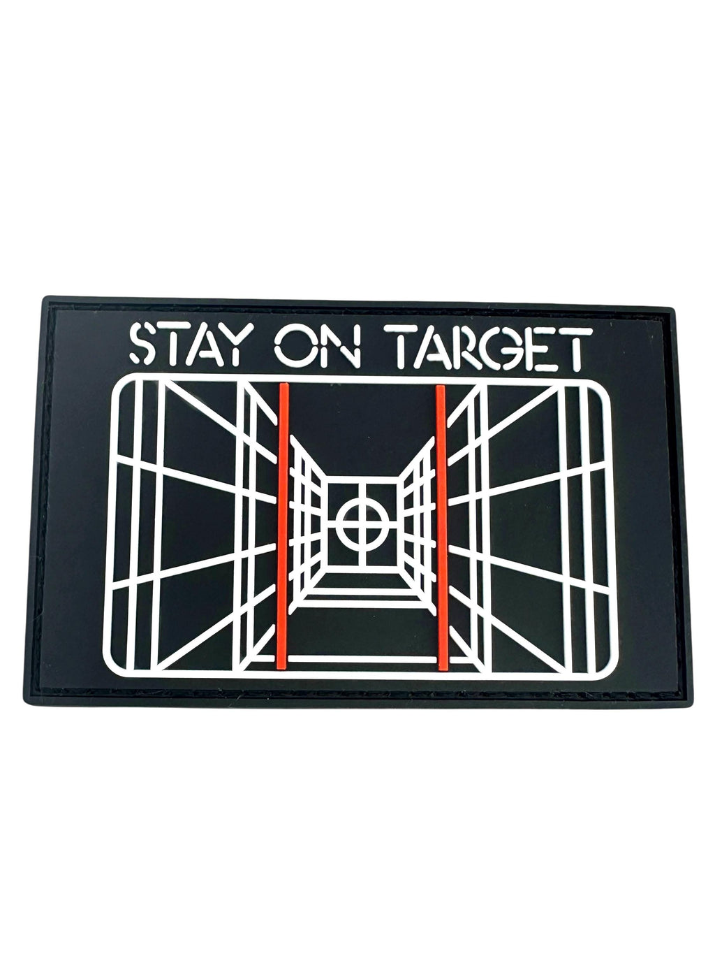 Stay on Target Airsoft Paintball PVC Morale Fan Patch