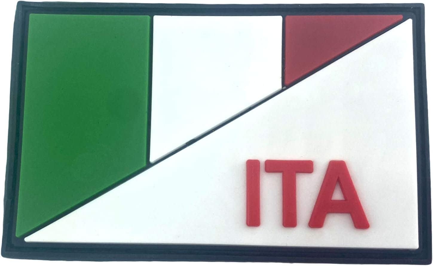 Italy Italian Diagonal ITA Flag Tactical PVC Airsoft Paintball Cosplay Team Patch