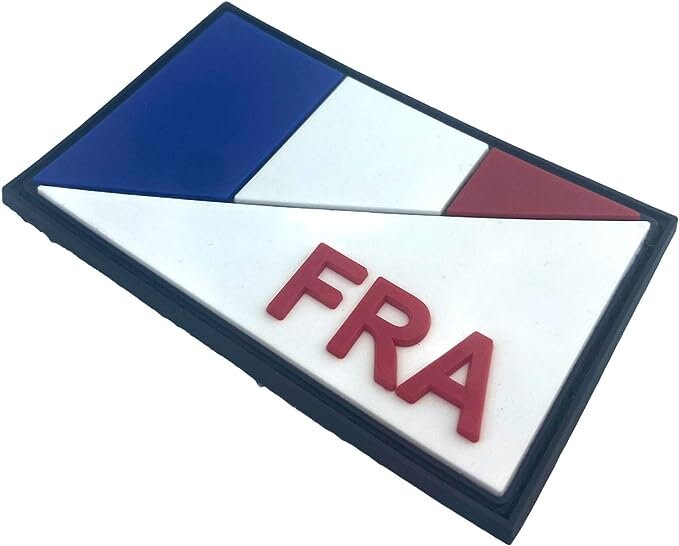 France French Diagonal FRA Flag Tactical PVC Airsoft Paintball Cosplay Team Patch