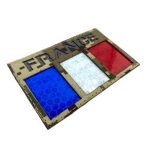 France French Reflective Camouflage Flag Tactical Laser Cut Airsoft Paintball Field Patch