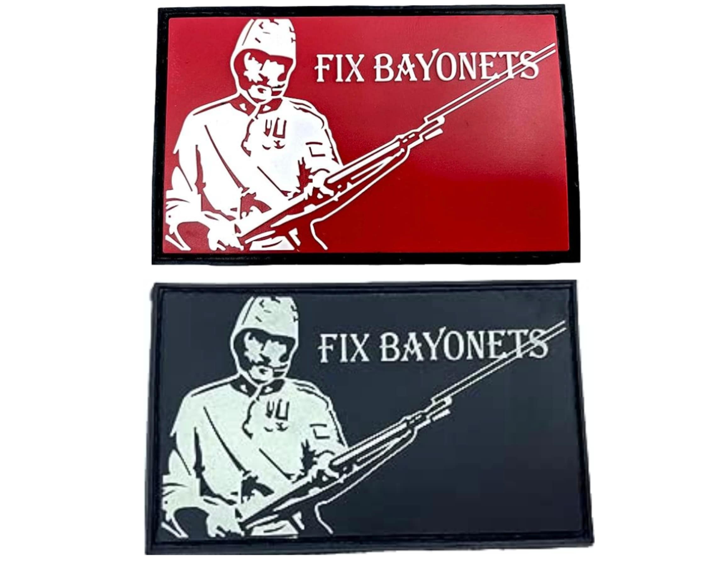 Fix Bayonets Airsoft Paintball PVC Morale Team Patch