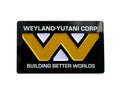 Weyland Yutani Building Better Worlds Yellow Metal Pin Badge Brooch