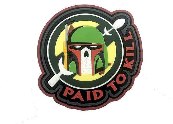 Boba Fett Paid To Kill Bounty Hunter Tactical Airsoft Paintball PVC Morale Cosplay Patch