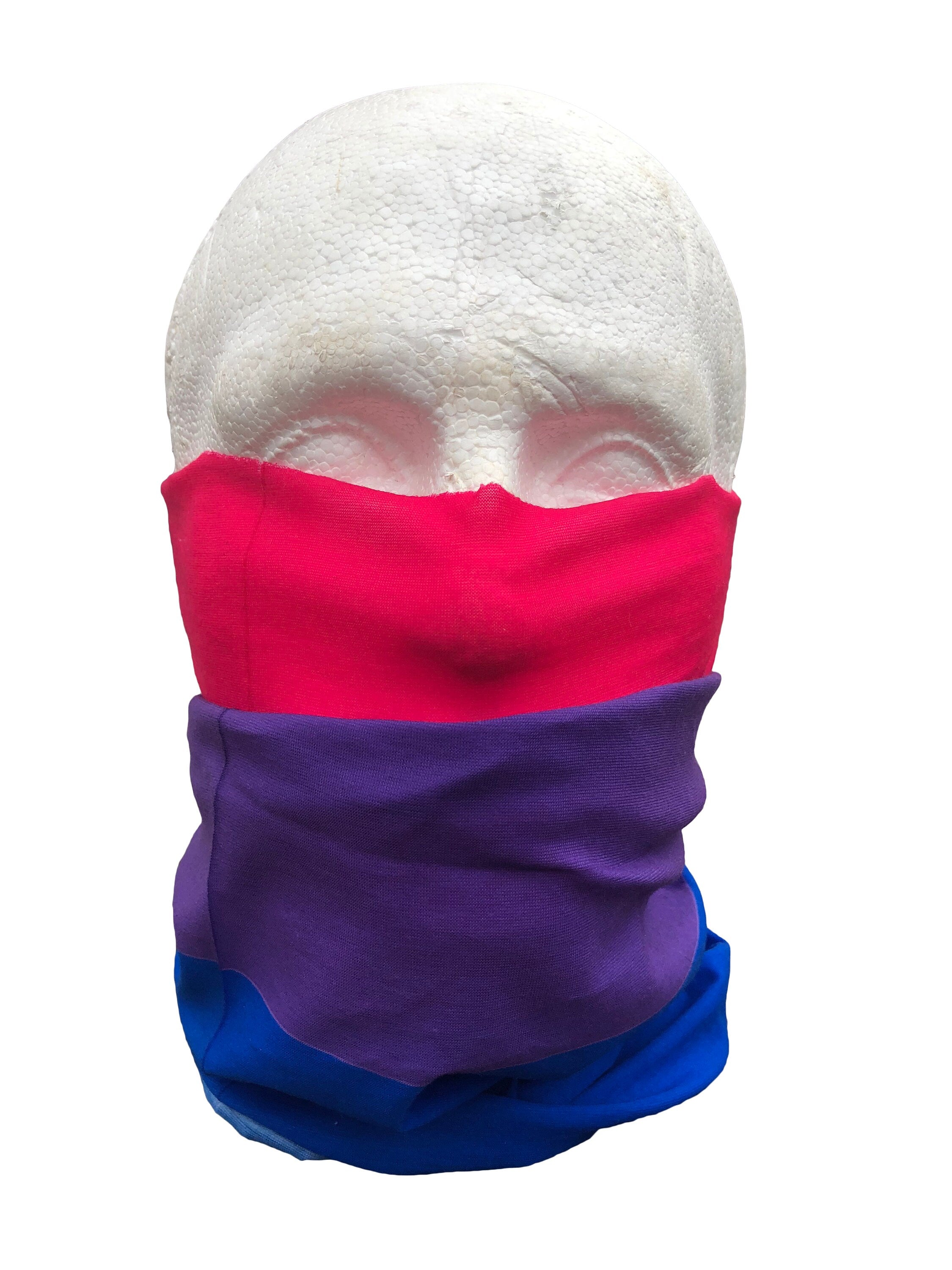 Bisexual Bi LBGTQ Gay Pride Flag Quick Dry Microfibre Bandana Neck Snood Head Wrap Headband Scarf Face Mask Ultra Soft Elastic Headscarf