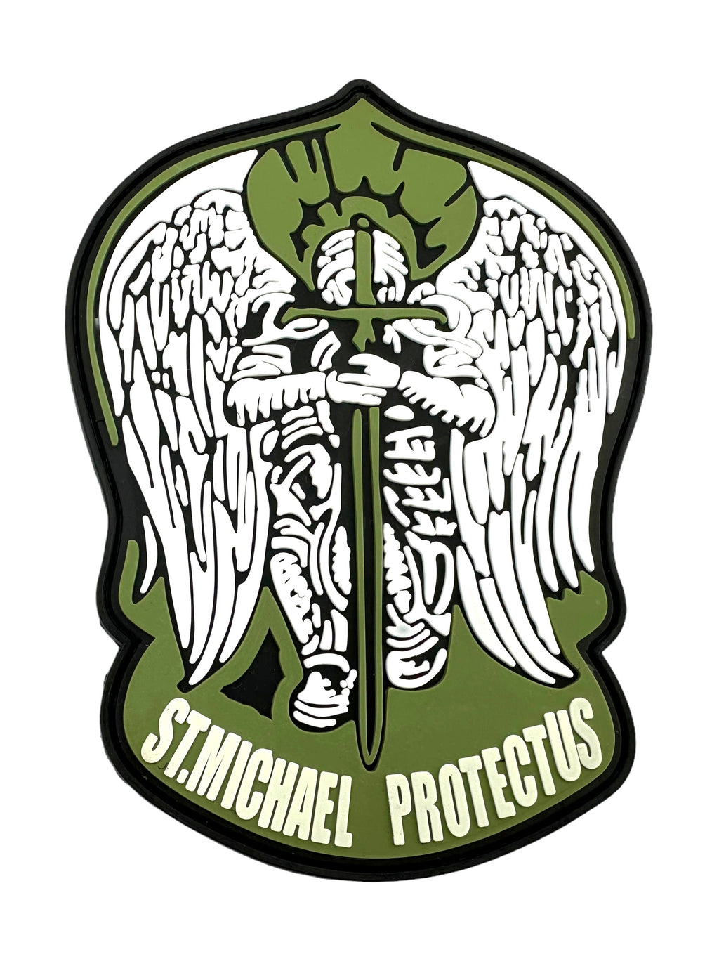 St Michael Protect Us Templar Tactical PVC Airsoft Paintball Cosplay Patch
