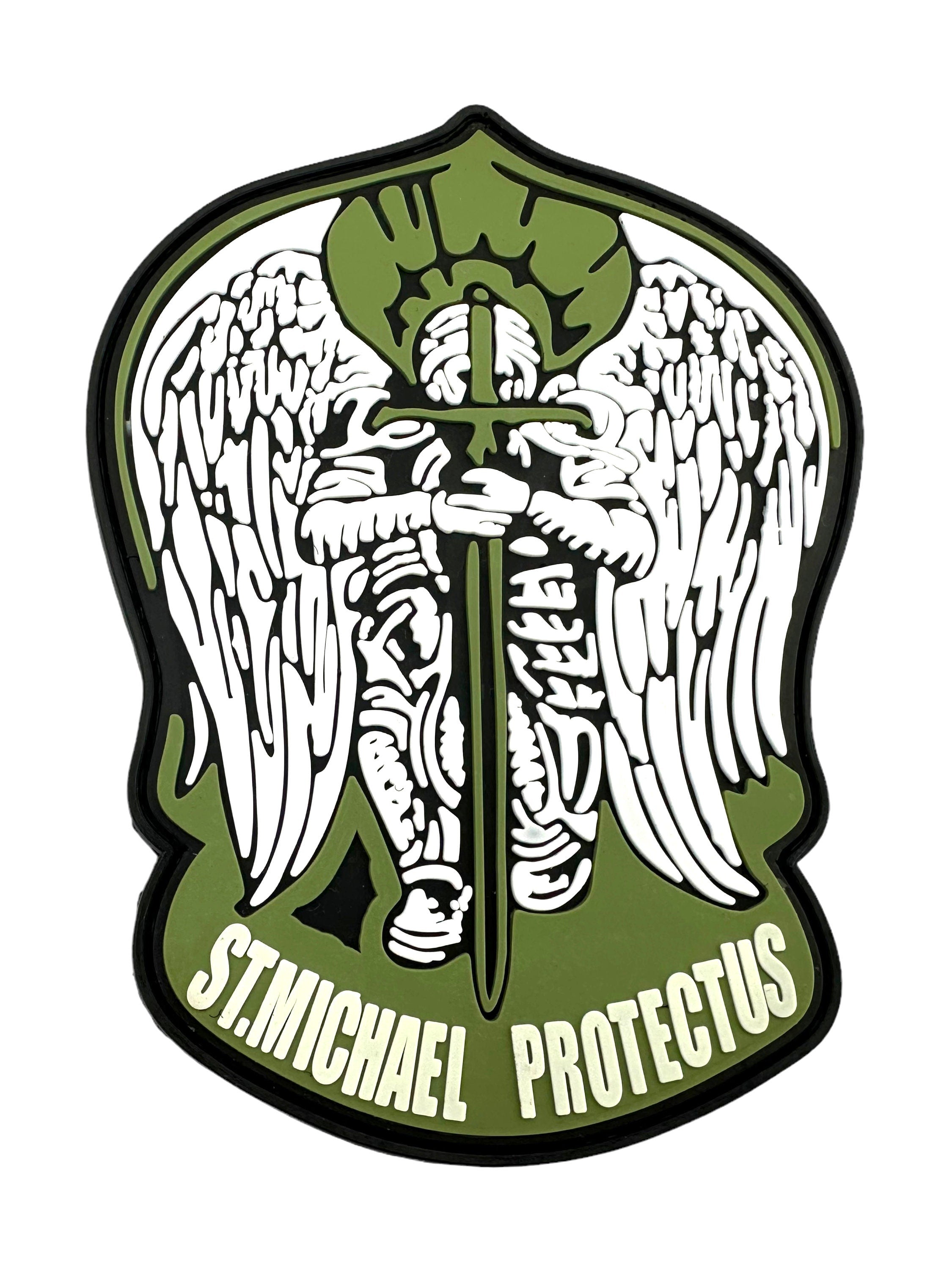 St Michael Protect Us Templar Tactical PVC Airsoft Paintball Cosplay Patch