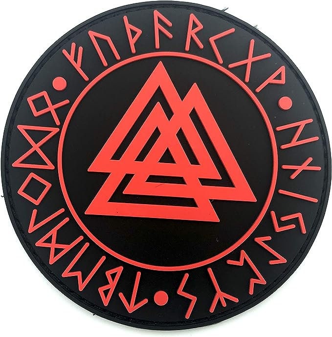Valknut Knot Of The Slain Norse Rune Viking PVC Airsoft Paintball Morale Patch