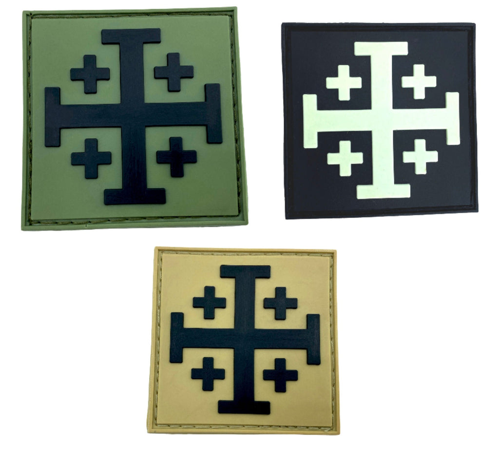 Jerusalem Cross Tactical Airsoft Paintball PVC Morale Patch