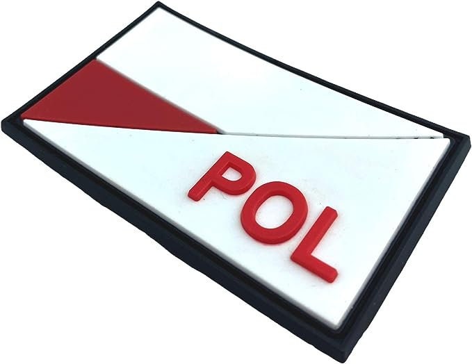 Poland Polish Diagonal POL Flag Tactical PVC Airsoft Paintball Cosplay Team Patch