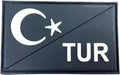 Turkey Turkish Diagonal Black TUR Glow in the Dark Flag Tactical PVC Airsoft Paintball Cosplay Team Patch