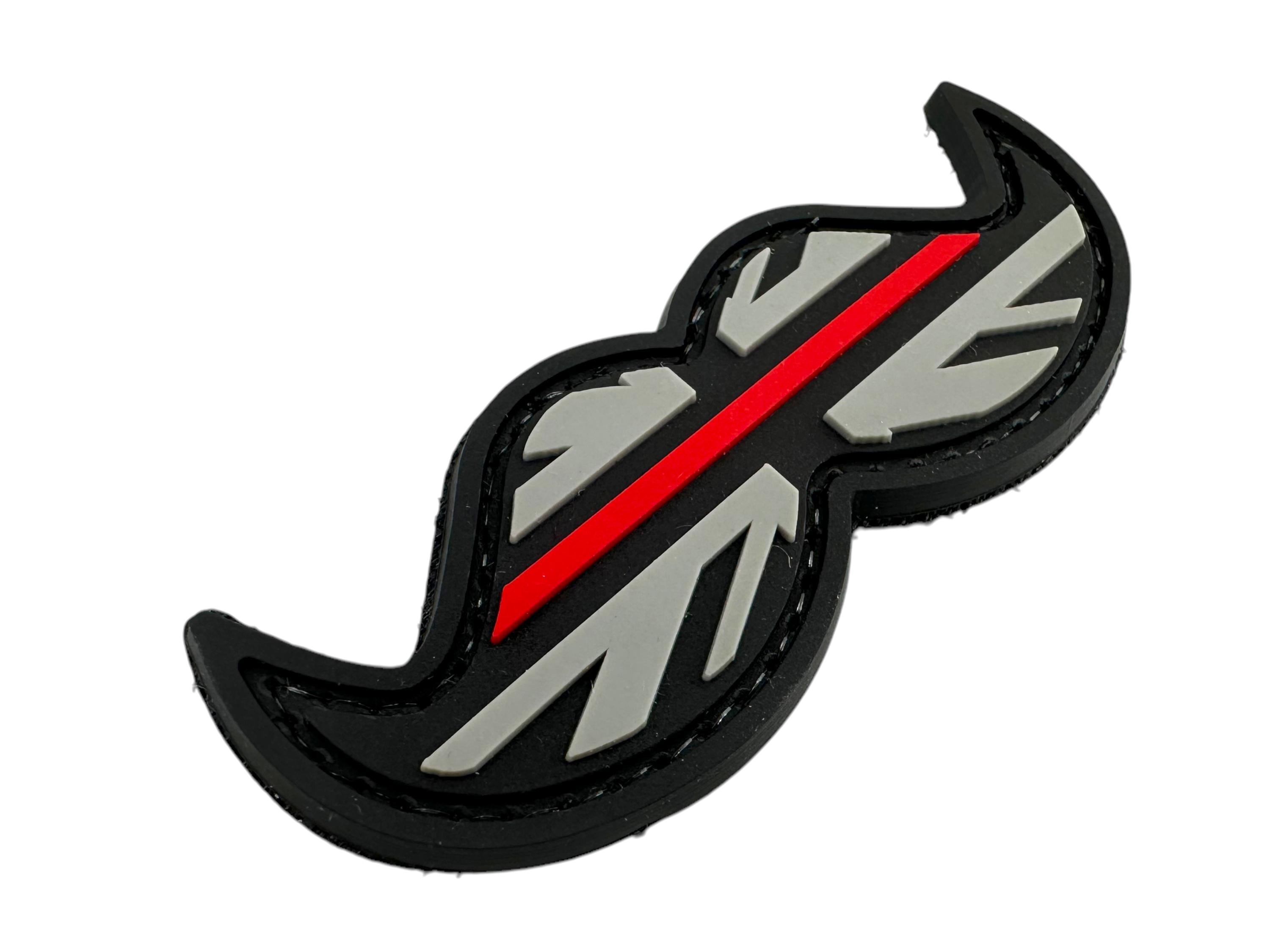 Thin Blue Red Line Union Jack Flag Moustache Tactical Airsoft PVC Cosplay Patch