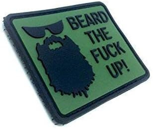 Beard The F*** Up Tactical Airsoft Paintball Morale PVC Biker Patch