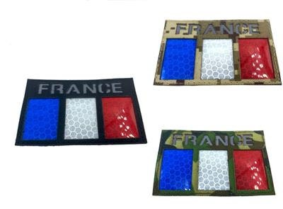 France French Reflective Camouflage Flag Tactical Laser Cut Airsoft Paintball Field Patch