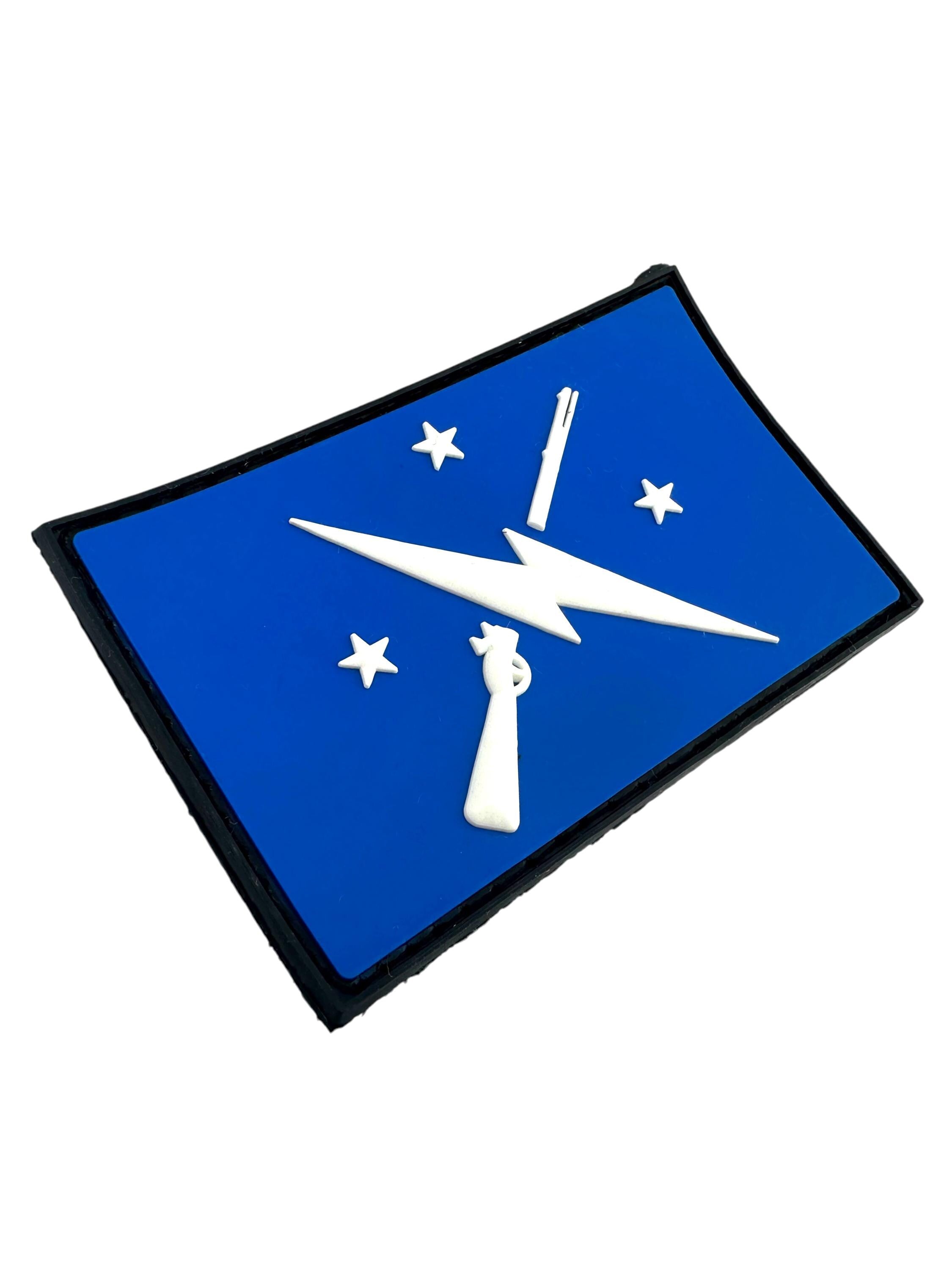 Commonwealth Minute Men Glow in The Dark Lightning Bolt Flag Airsoft Paintball PVC Morale Fan Patch