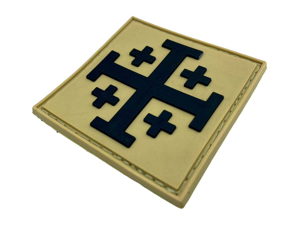 Jerusalem Cross Tactical Airsoft Paintball PVC Morale Patch