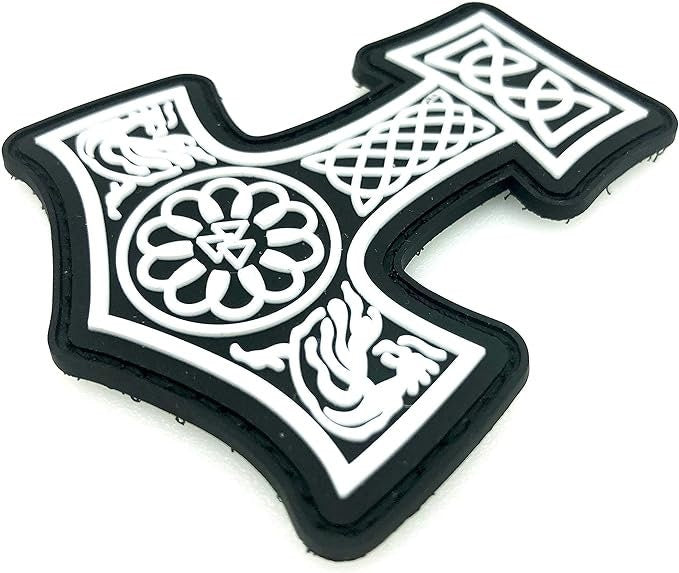 Thors Hammer Mjölnir Viking Norse PVC Airsoft Paintball Cosplay Morale Patch