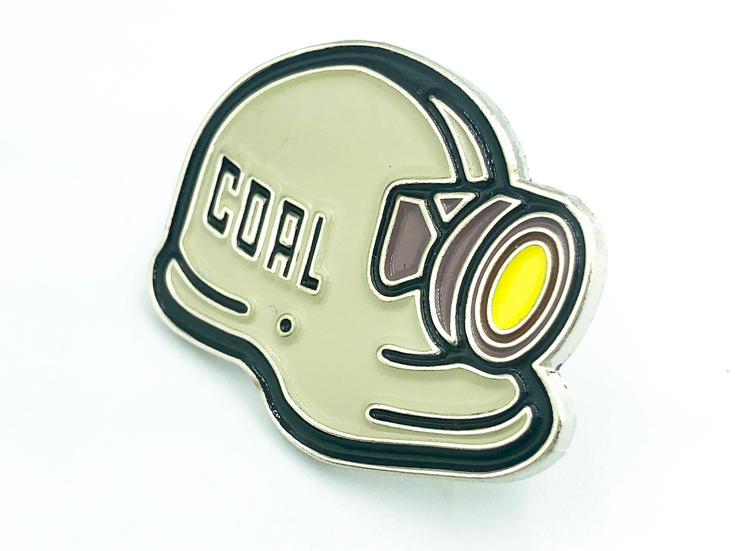 Coal Miners Hard Hat Cap Lamp Mining Tribute Metal Pin Badge Brooch