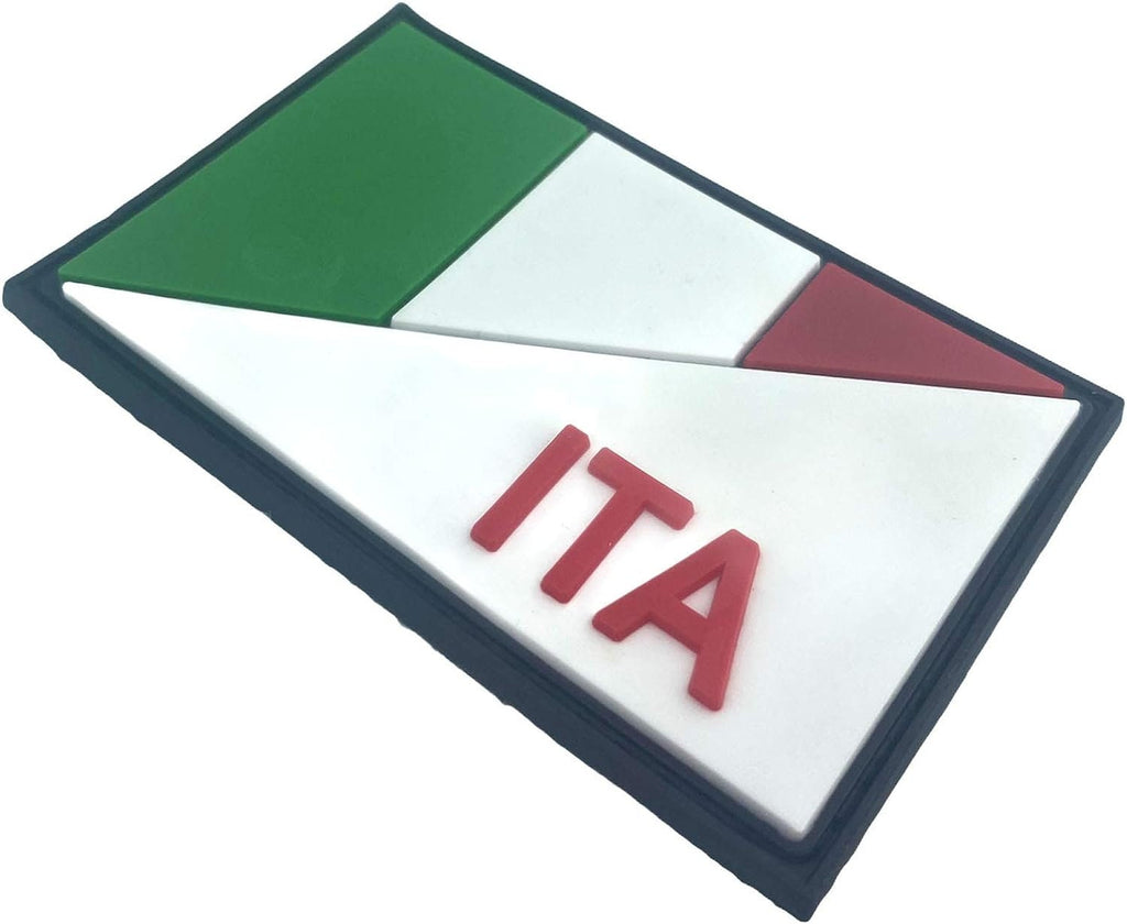 Italy Italian Diagonal ITA Flag Tactical PVC Airsoft Paintball Cosplay Team Patch
