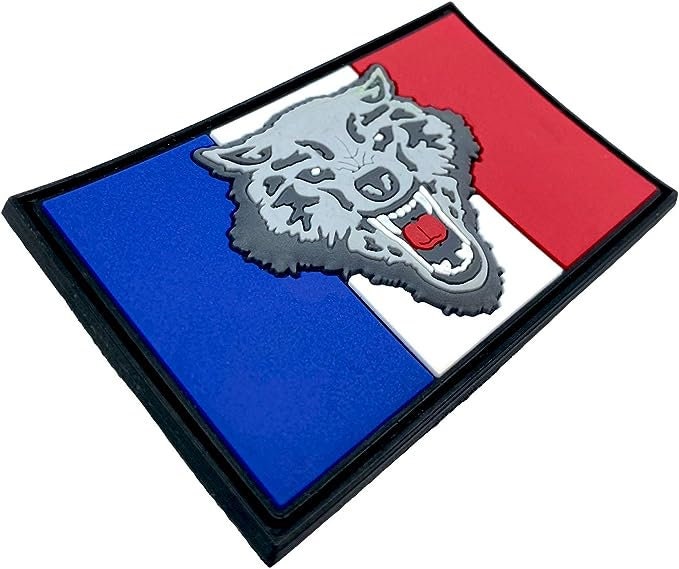 France French Francais Wolf Flag Airsoft Paintball PVC Morale Cosplay Team Patch