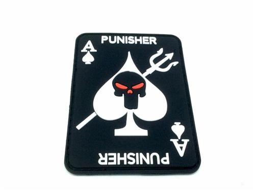 Ace Of Spades Skull Tactical Airsoft Paintball PVC Morale Biker Patch