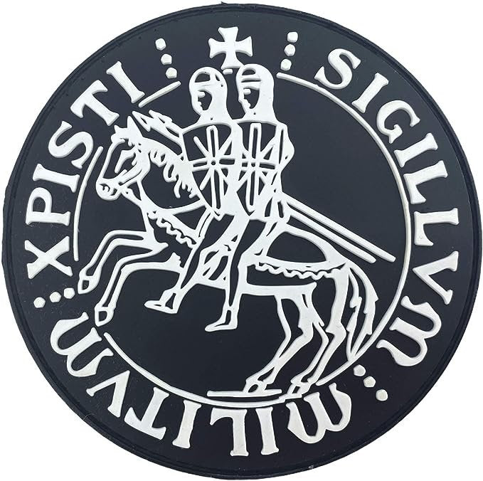 Sigillum Militum Xpisti Knights Templar Crusader Round PVC Airsoft Paintball Cosplay Patch