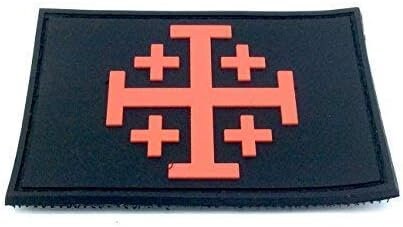 Jerusalem Cross Knights Templar PVC Airsoft Paintball Morale Patch