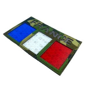 France French Reflective Camouflage Flag Tactical Laser Cut Airsoft Paintball Field Patch