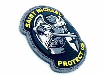 Saint Michael Protect Us Crusader Knights Templar PVC Airsoft Paintball Morale Patch