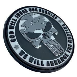 God Will Judge Our Enemies Camo Skull PVC Airsoft Paintball Cosplay Morale Patch