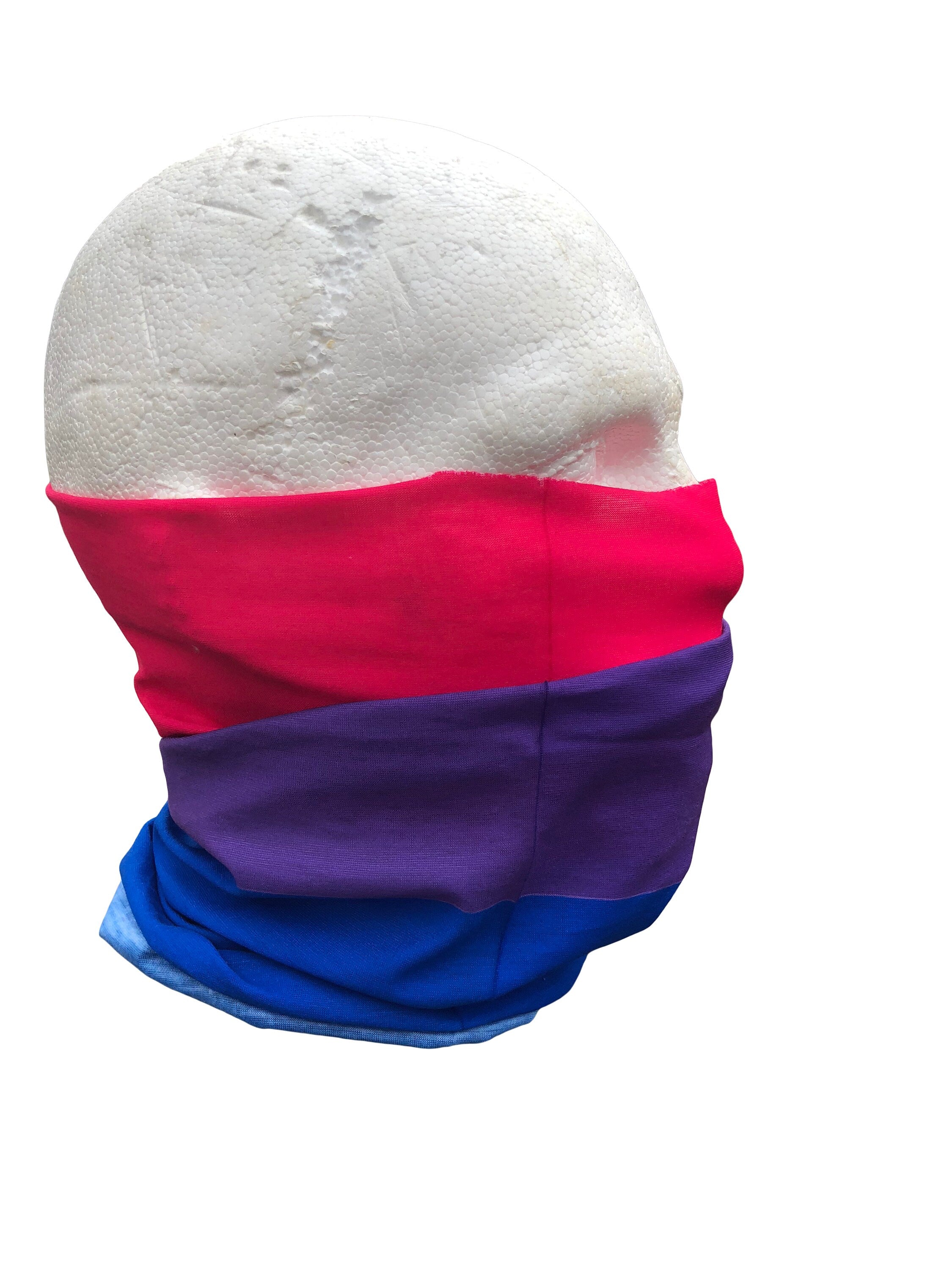 Bisexual Bi LBGTQ Gay Pride Flag Quick Dry Microfibre Bandana Neck Snood Head Wrap Headband Scarf Face Mask Ultra Soft Elastic Headscarf