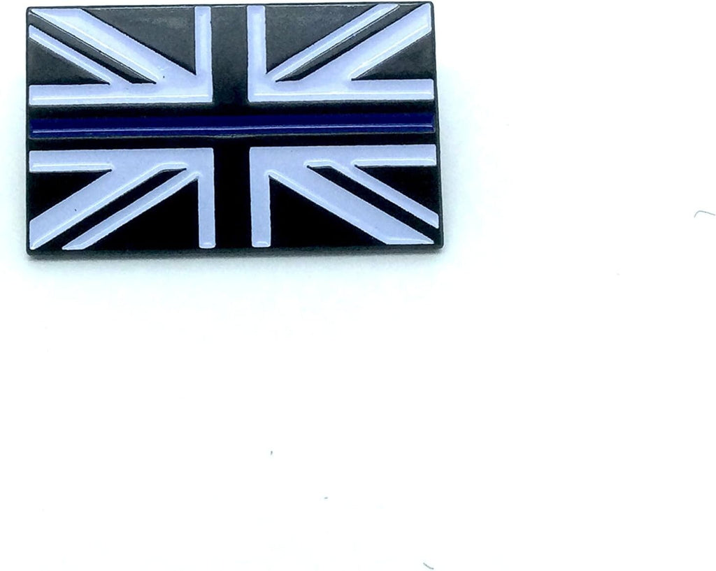 Thin Blue Line Union Jack Police Service Metal Pin Badge Brooch