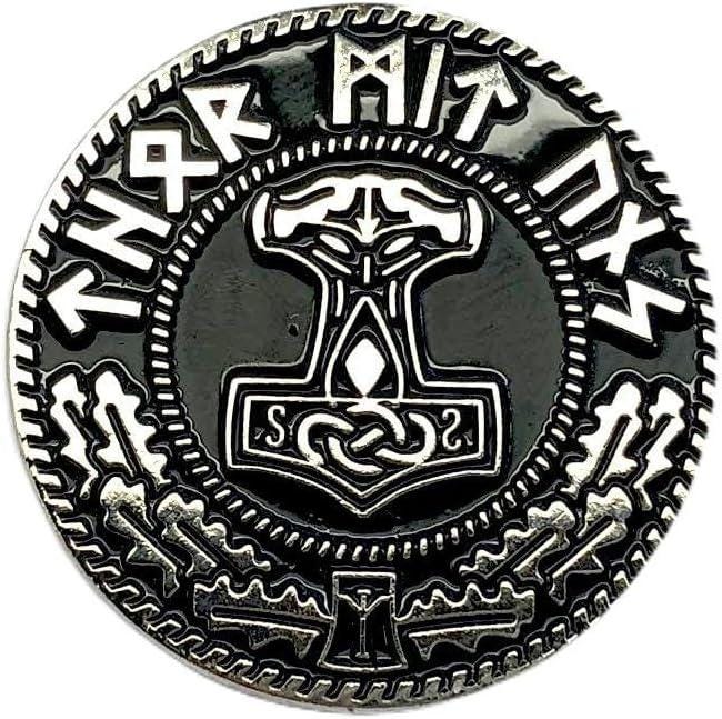 Thor's Hammer Mjolnir Viking Rune Metal Pin Badge Brooch