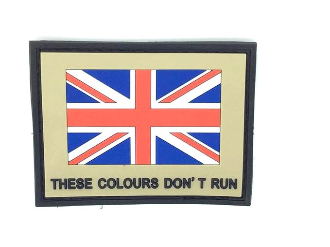 These Colours Don't Run Union Jack United Kingdom PVC Airsoft Paintball Team Patch