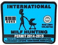 International MILF Hunting Permit Tactical PVC Airsoft Paintball Cosplay Biker Patch