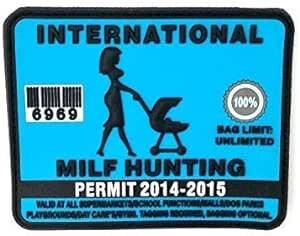 International MILF Hunting Permit Tactical PVC Airsoft Paintball Cosplay Biker Patch
