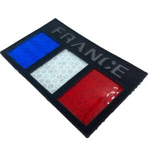 France French Reflective Camouflage Flag Tactical Laser Cut Airsoft Paintball Field Patch