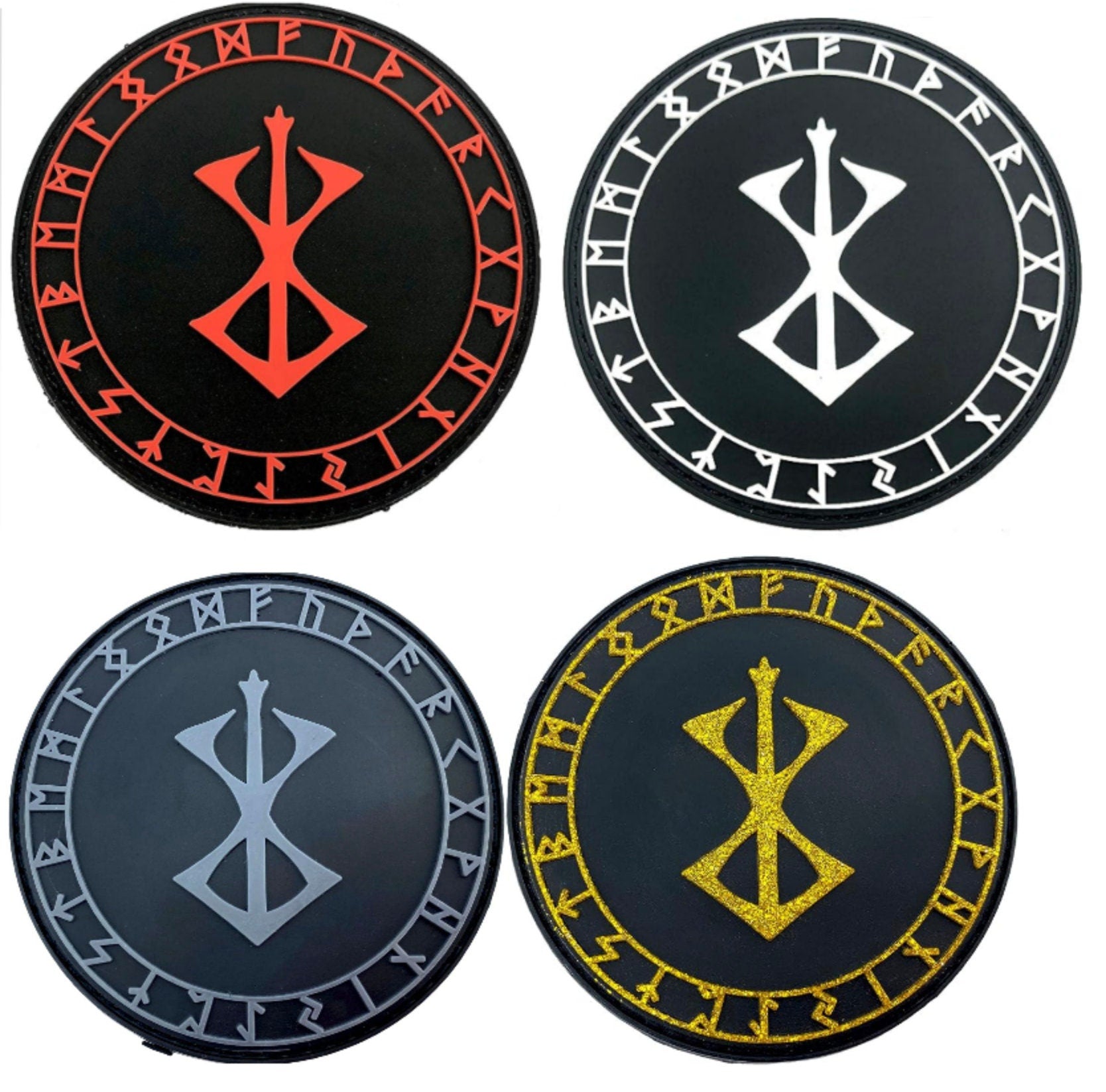 Berserk Berserker Brand Of Sacrifice Norse Rune Viking PVC Airsoft Paintball Morale Patch