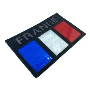 France French Reflective Camouflage Flag Tactical Laser Cut Airsoft Paintball Field Patch